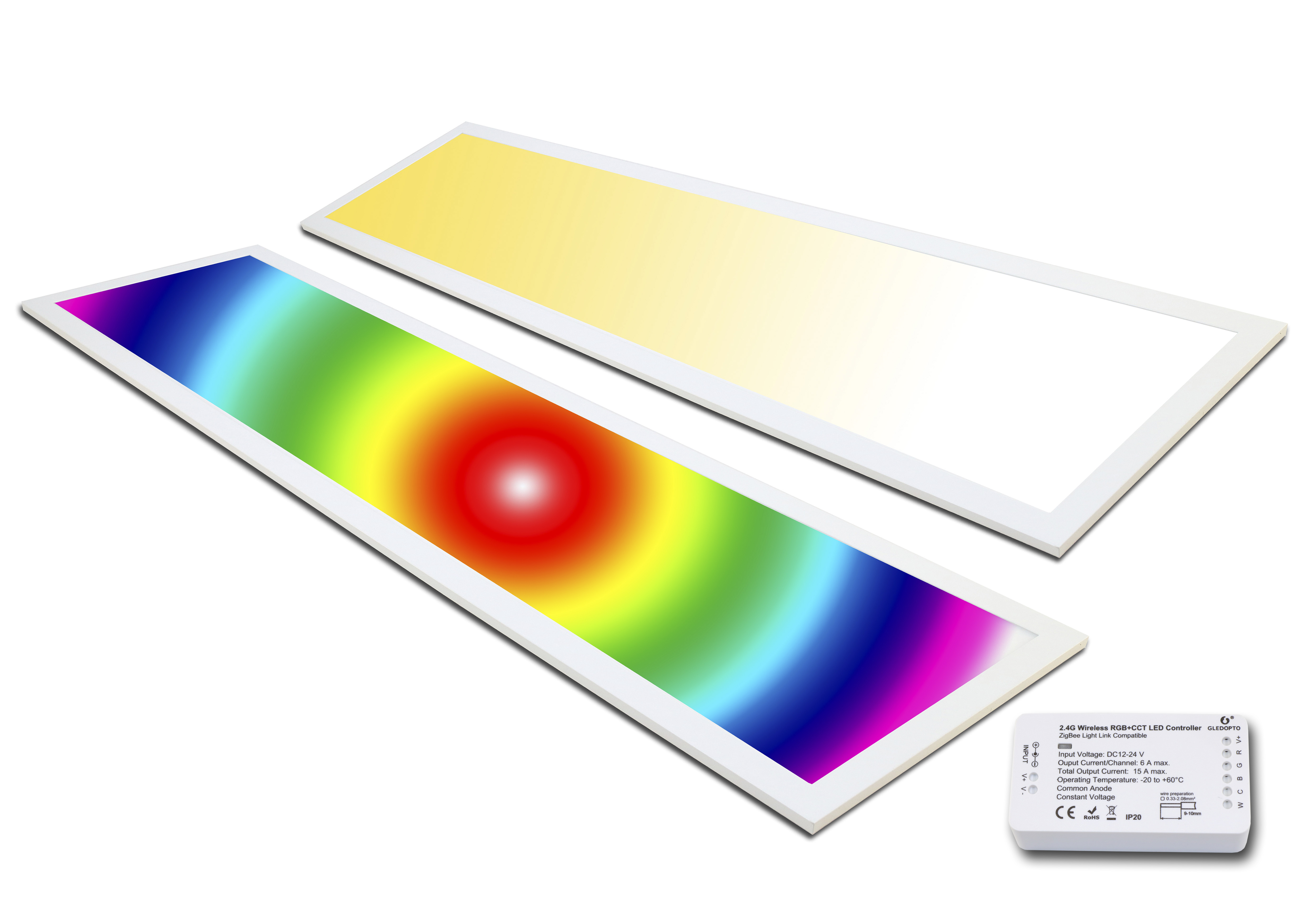 Panel LED Watt mit TXL24 - Farbdimmbar 60 RGB+CCT - 120x30 Zigbee Controller