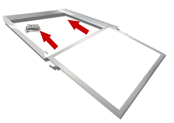 LED Panel Aufbaurahmen weiß Viereck 60x60cm