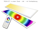 LED Panel RGB 120x30 plus WW+CW 36 Watt  warmweiß bis kaltweiß dimmbar und alle RGB Farben mit Fernbedienung